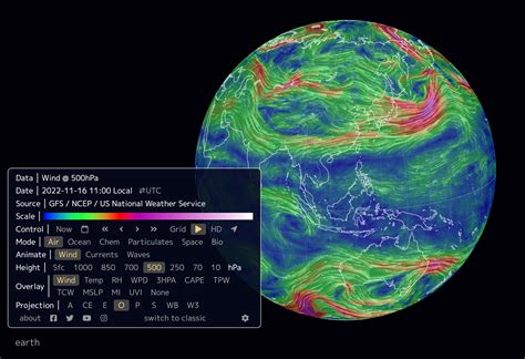 windy weather worldwide map.